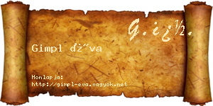 Gimpl Éva névjegykártya